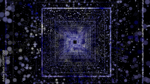 blue color particle tunnel background