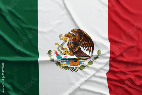 Mexico realistic flag 3d illustration
