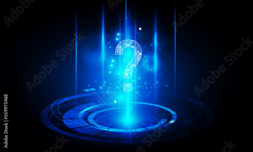 Abstract technology polygon question mark Hitech communication concept innovation prevent and private key vector design
