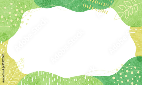 Print op canvas 新緑カラーの幾何学模様の抽象的なベクターフレーム背景