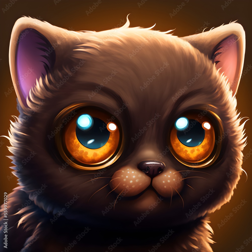 Obraz premium A beautiful flat cat icon
