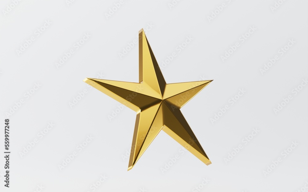 Obraz premium Shiny gold star isolated on white background