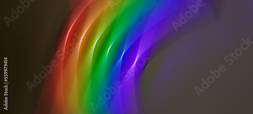 Fototapeta Naklejka Na Ścianę i Meble -  An electric rainbow glows with a radial blur.