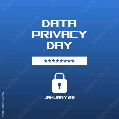 Data privacy day. hidden lock password. Template for poster, cover, web, social media square background