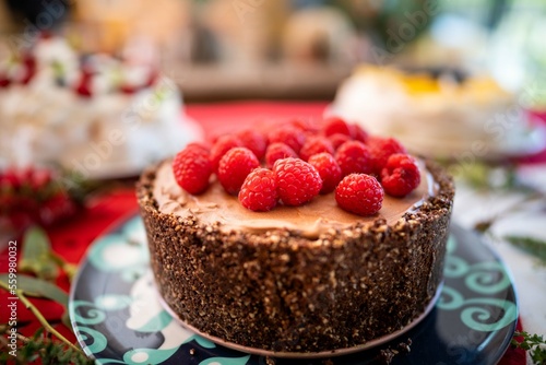 chocolate cheesecake at christmas dinne. chocolate mousse cake