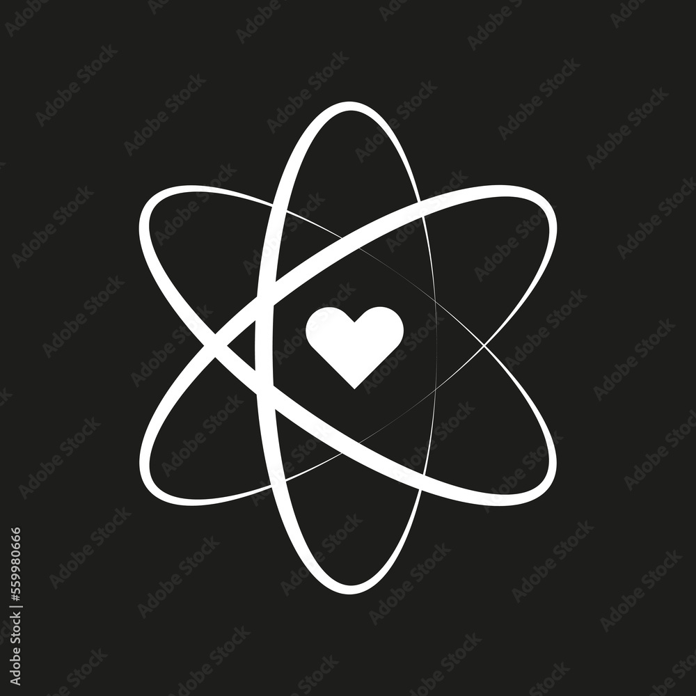 3d orbits of science heart. Medical concept. Vector illustration.