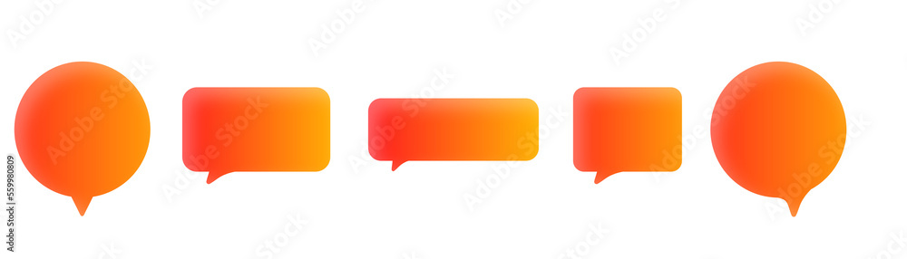 3D rendering Chat message icon. Speech bubbles with text messages ...