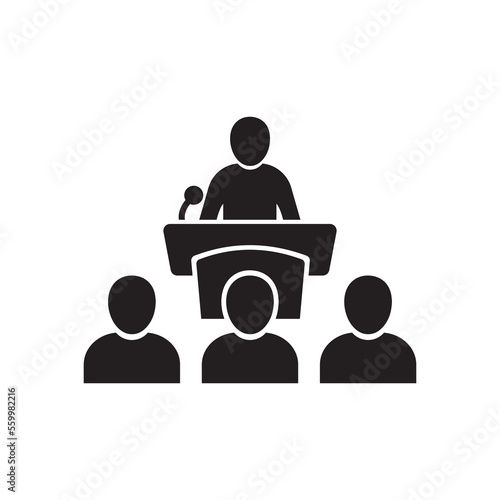 Speech icon. Vector icon isolated on white background.