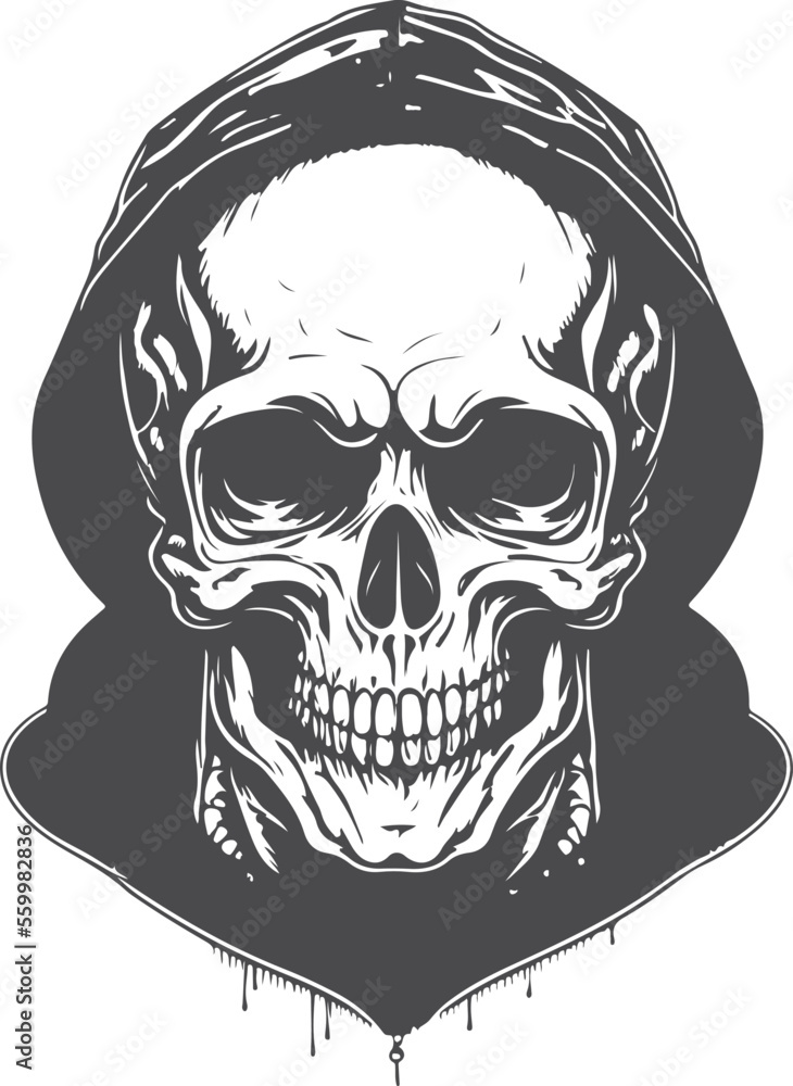 skull with hoodie