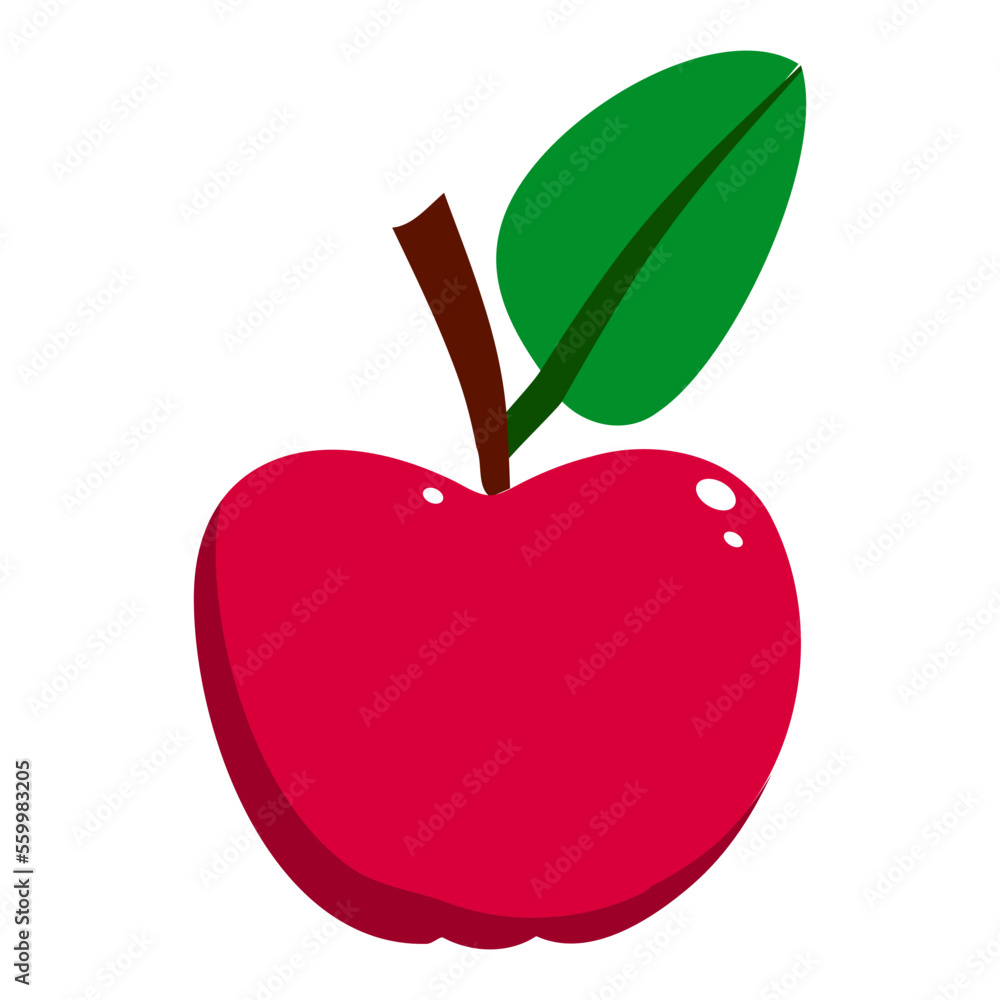 Fototapeta premium Red apple fruit vector illustration isolated on white background