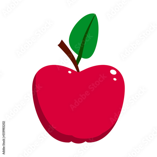 Red apple fruit vector illustration isolated on white background