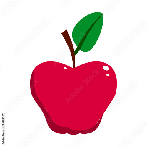 Red apple fruit vector illustration isolated on white background