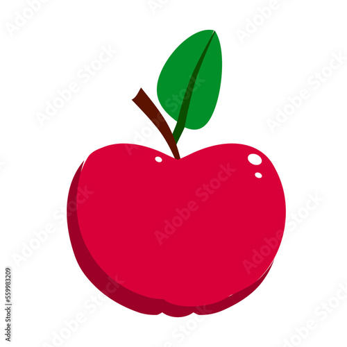 Red apple fruit vector illustration isolated on white background