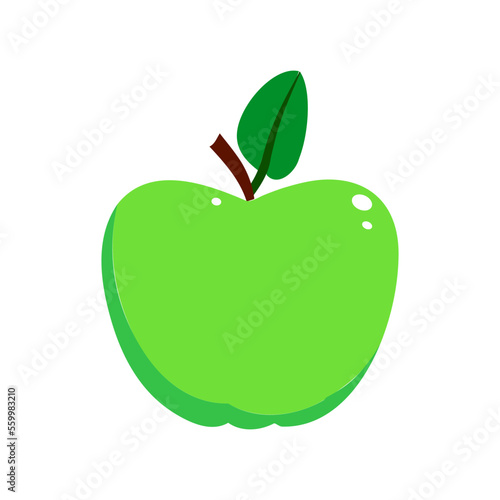 Green apple fruit vector illustration isolated on white background