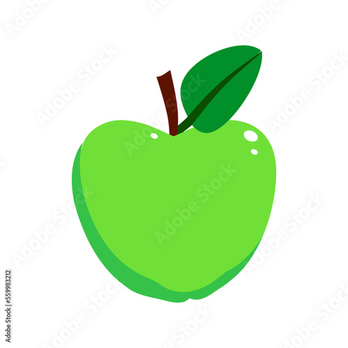 Green apple fruit vector illustration isolated on white background