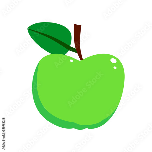 Green apple fruit vector illustration isolated on white background