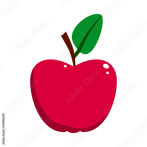 Red apple fruit vector illustration isolated on white background