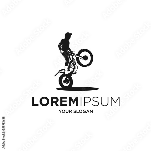 Fototapeta trial motorcycle silhouette logo vector