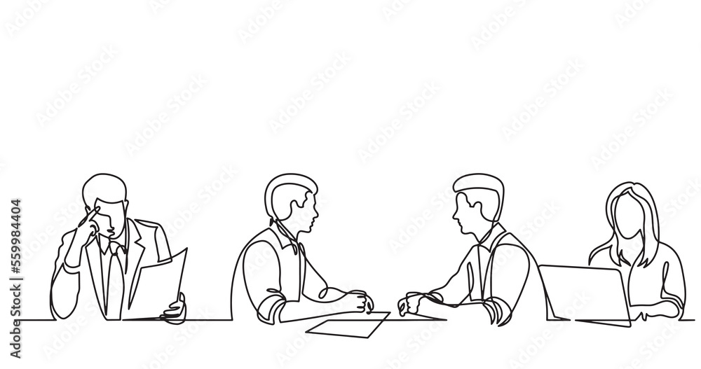 continuous line drawing of office workers team having discussion at business meeting - PNG image with transparent background continuous line drawing of office workers team having discussion at business meeting - PNG image with transparent background