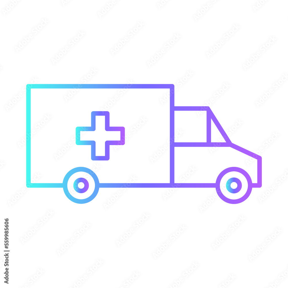 Ambulance Transportation Icons with purple blue outline style Ambulance Transportation Icons with purple blue outline style