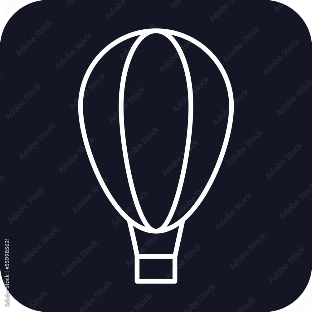 Air balloon Transportation Icons with black filled outline style Air balloon Transportation Icons with black filled outline style