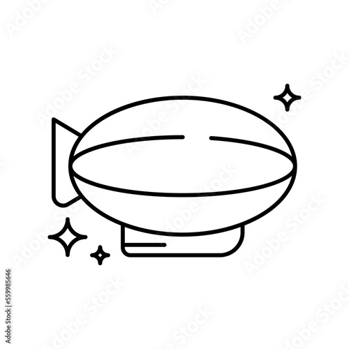 Hot air balloon Transportation Icons with black outline style