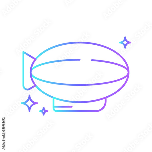 Hot air balloon Transportation Icons with purple blue outline style