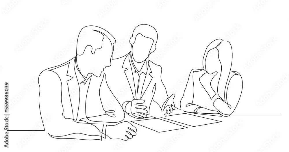 business partners discussing details of work contract - PNG image with transparent background