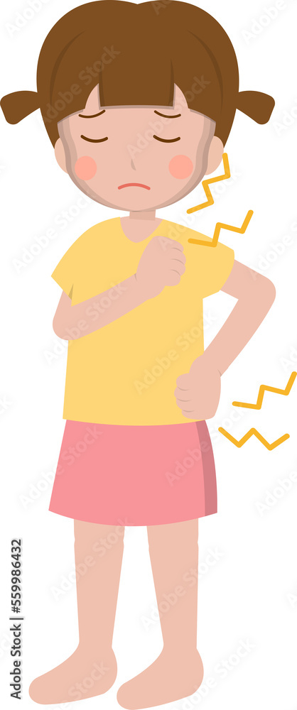 Little girl bone sore cartoon comic vector Little girl bone sore cartoon comic vector