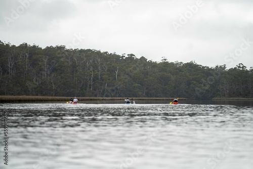 canoeing and kayaking on a river in Australia