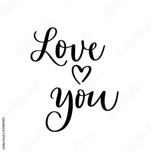 Love you text on transparent background