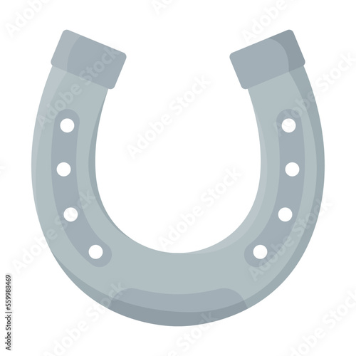 Cowboy or Texas element vector illustration. Cartoon drawing of Silver horseshoe talisman happiness isolated on white background. USA, Wild west or western concept