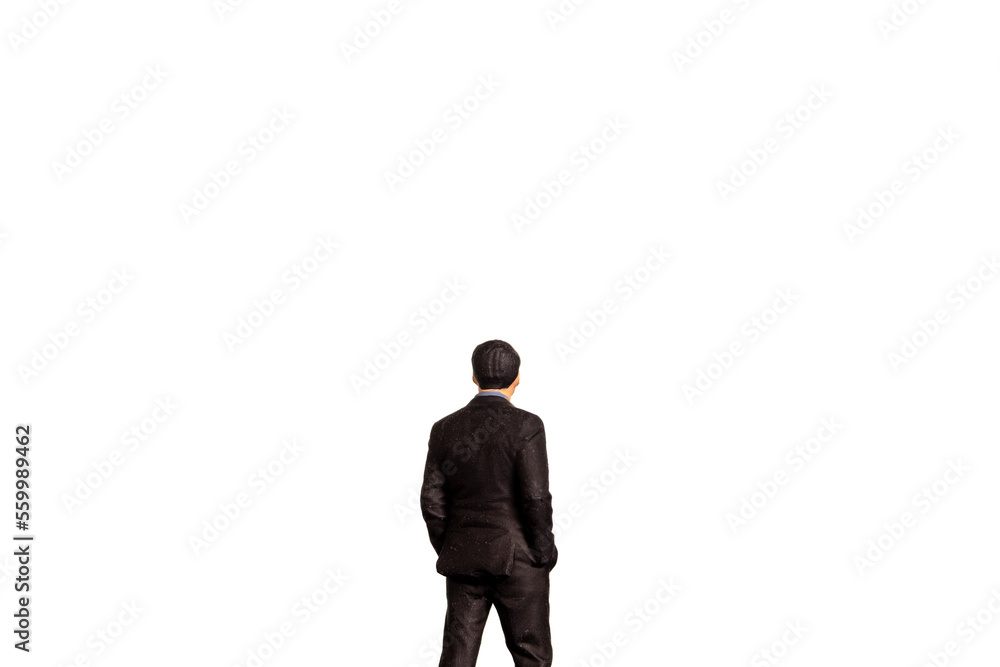 Miniature people, Businessman on white background And space for text Miniature people, Businessman on white background And space for text