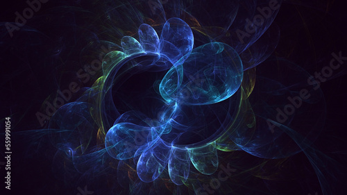 3D rendering abstract colorful fractal light background