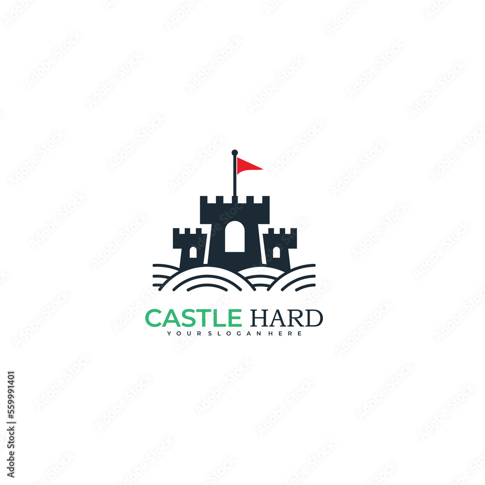 castle illustration symbol logo template