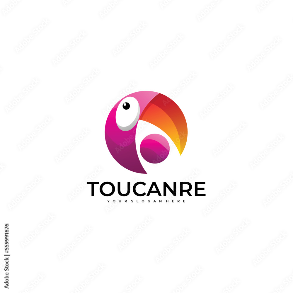 head toucan logo icon template gradient colorful head toucan logo icon template gradient colorful