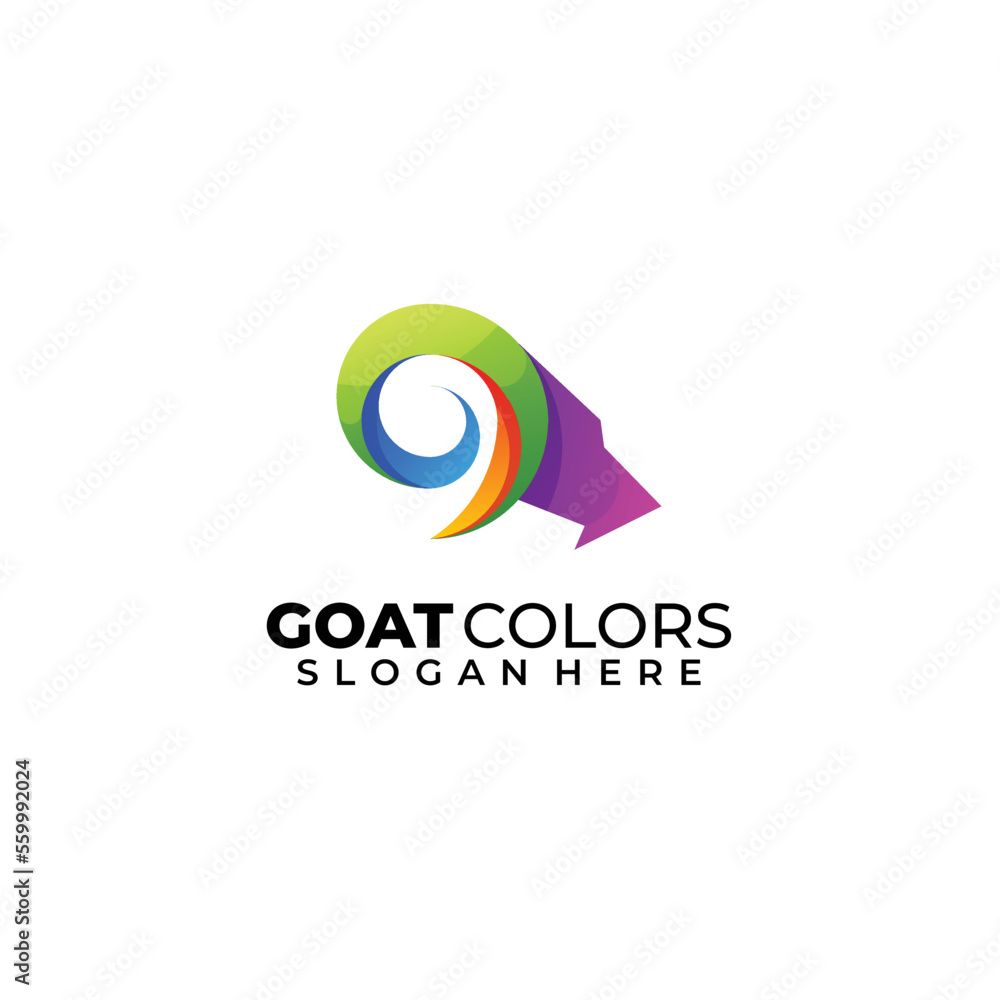 goat colorful logo design gradient template