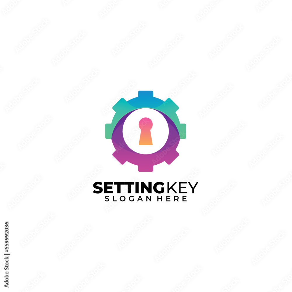 gear key logo colorful design gradient template gear key logo colorful design gradient template