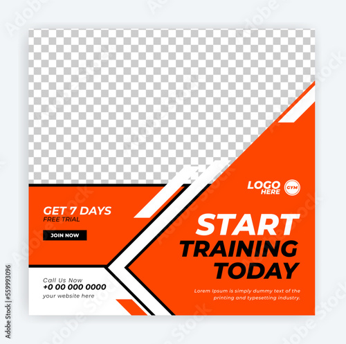 Gym and Fitness Social Media Template Post template, shape your body fitness banner design