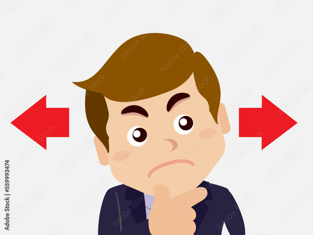 Business people thinking of choice Business people thinking of choice