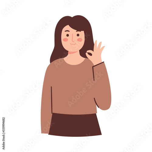 Woman with ok sign