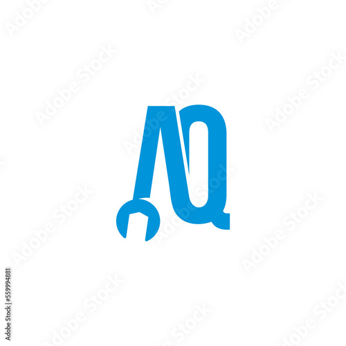 Free Download Letters AQ Pipe and Wrench Logo Design 001 - GFXLoad