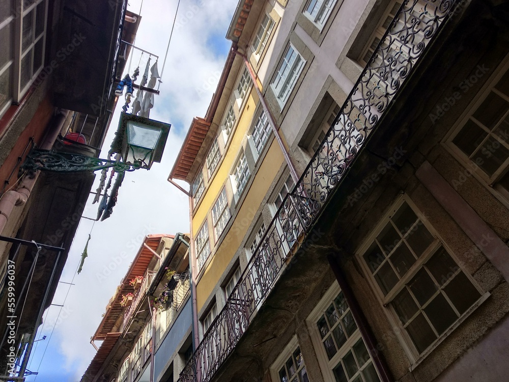 narrow street Porto Portugal Europe building landscape 