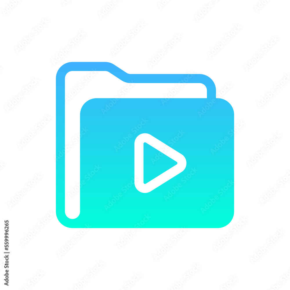 video flat gradient icon