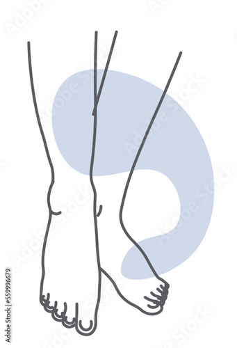 Female body part legs and ankles monochrome sketch