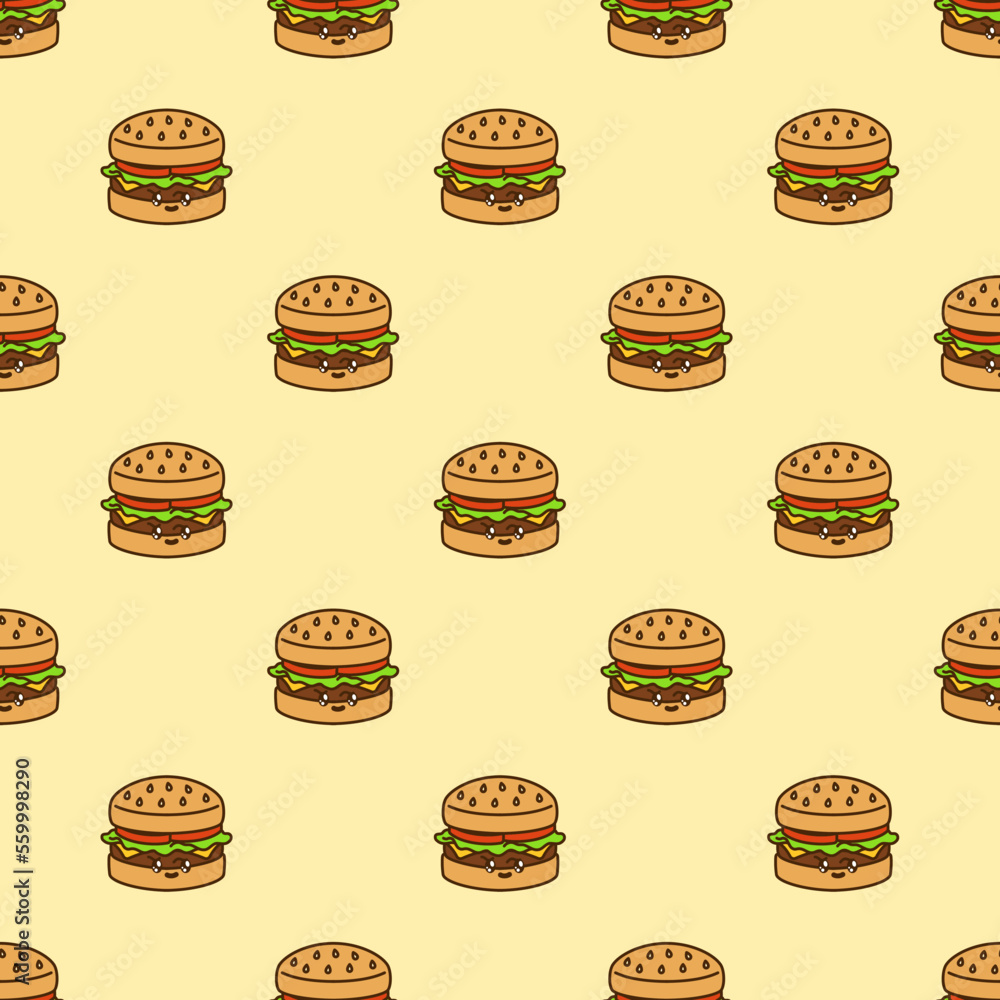vector icon of cute doodle pattern fast food burger vector icon of cute doodle pattern fast food burger