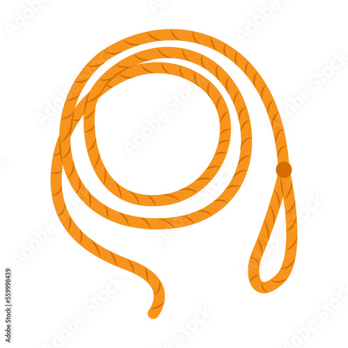 Cowboy or Texas element vector illustration. Cartoon drawing of strong rope lasso to control the horse isolated on white background. USA, Wild west or western concept