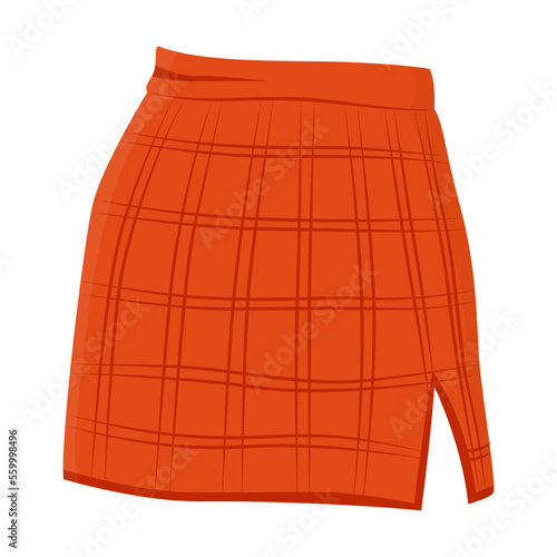 Checkered skirt for women vector illustration. Cartoon drawing of woman clothes, long and mini skirt isolated on white background. Clothes, fashion concept