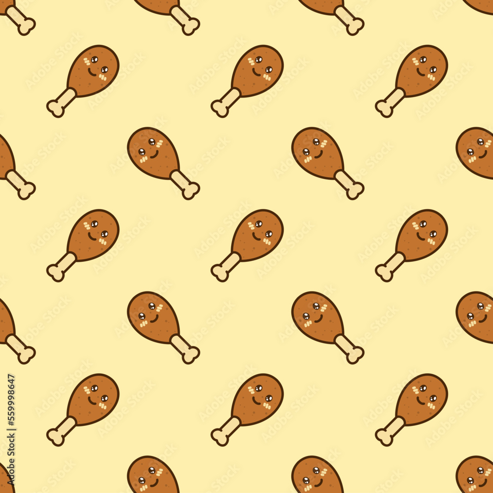 vector icon of cute doodle pattern fast food fried chicken vector icon of cute doodle pattern fast food fried chicken