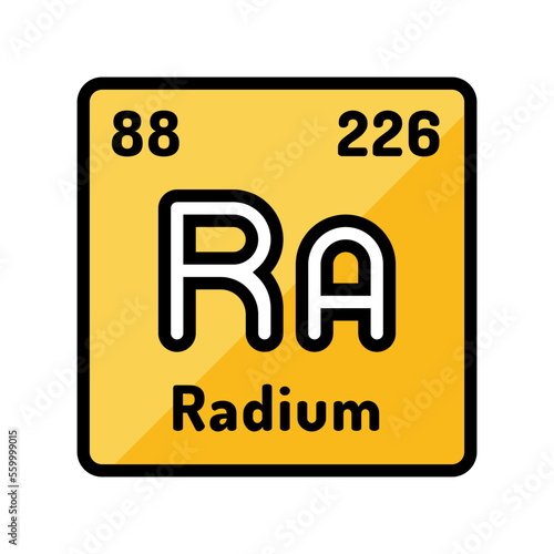 radium chemical element color icon vector. radium chemical element sign. isolated symbol illustration